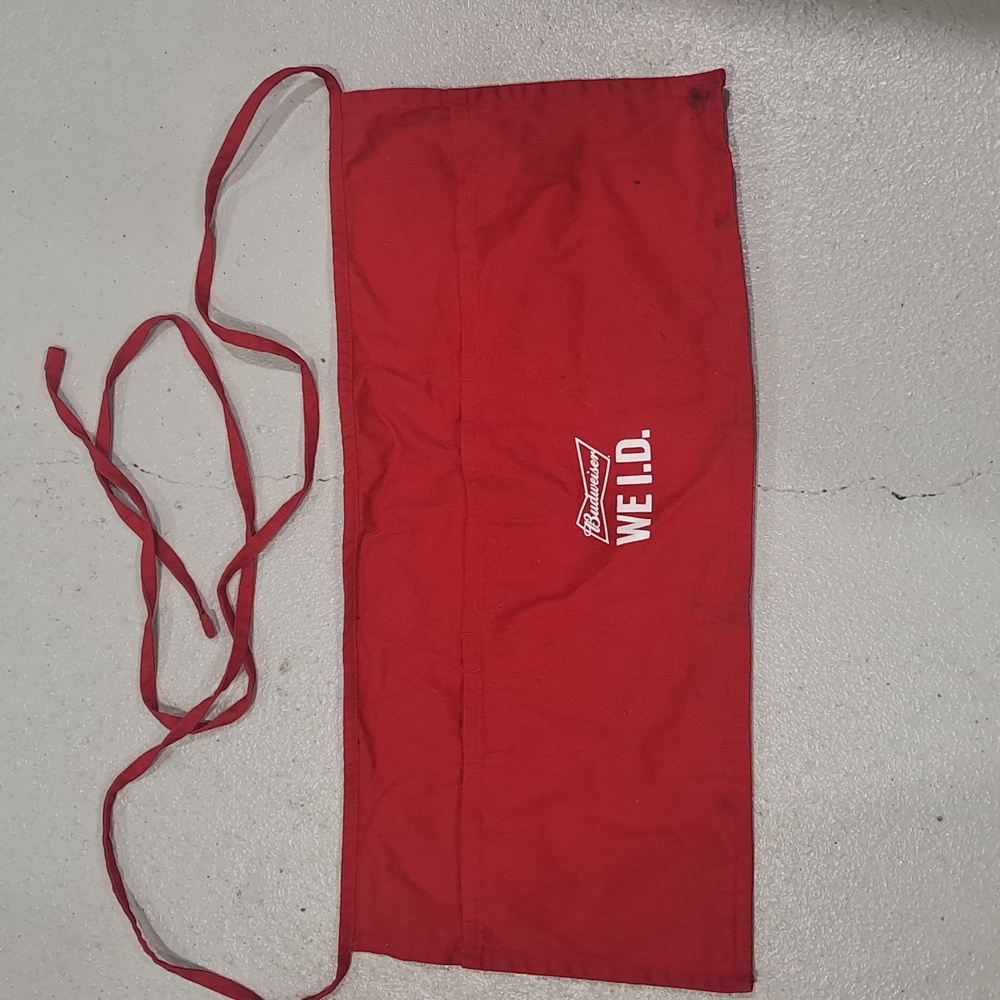Red Waitress/Bartender Apron with Logo "WE I.D"